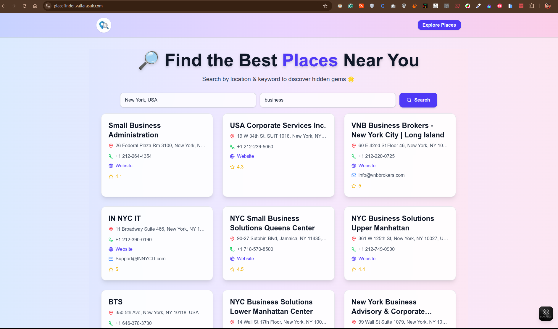 Place Finder Project